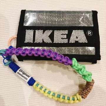 IKEA 리메이크 삼단 접이식 지갑 새상품급 핸드메이드 스트랩 포함