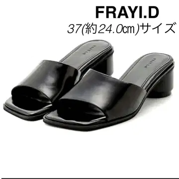 FRAY I.D 프레이 아이디 실린더 힐 샌들 37 블랙