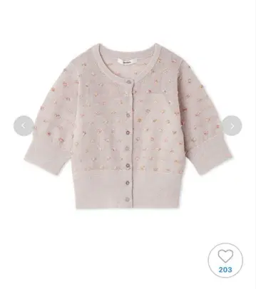 snidel 비즈 장식이 돋보이는 핑크 반팔 크롭 니트. 핑크