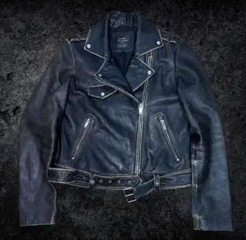 Sheep leather 양가죽 100% 가죽 더블 라이더 자켓 M