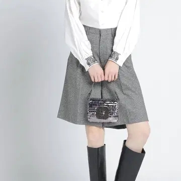 BIBI LOU 비비로우 스팽글 그레이 미니 핸드백 파티