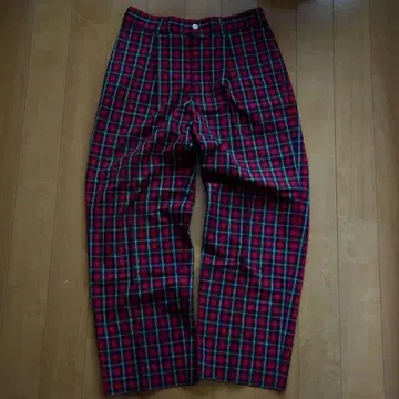 90s 빈티지 체크 무늬 슬랙스 y2k