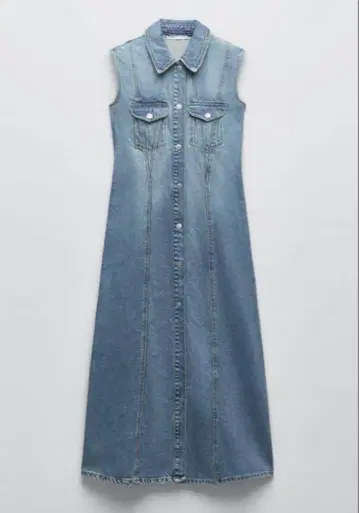 ZARA 데님 롱 원피스