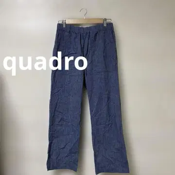 quadro 블루 베이커 팬츠 허리밴딩 스트레이트 편안함 일본제