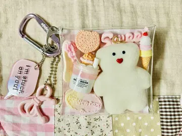 가챠 파우치 milky pink 마스코트 파우치