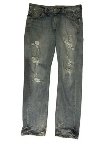 archive grunge damage denim pants