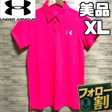 새상품급 언더아머 골프 피케 셔츠 여성용 XL 반팔 핑크 계열