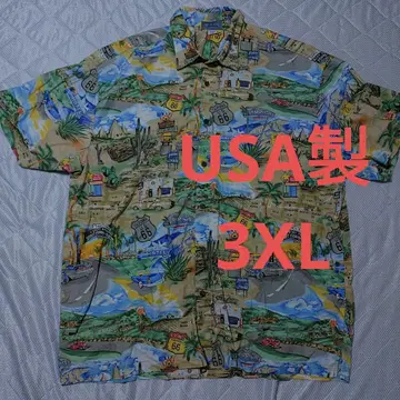 새상품급 미국 빈티지 의류 캘리포니아 올 패턴 반팔 셔츠 3XL