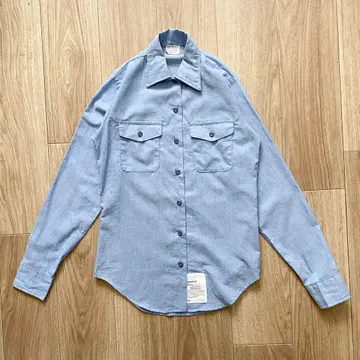 레어 사이즈 US NAVY navshirt 샴브레이 셔츠