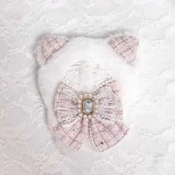 인형 의류 10cm~11cm 트위드 핑크 고양이 귀
