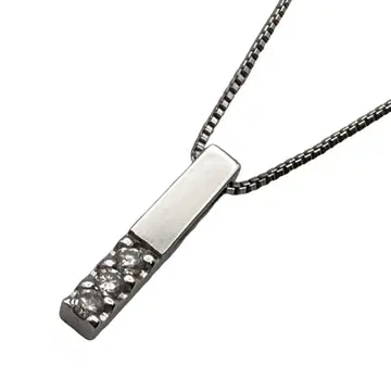 TAKE-UP 10K(WG) 다이아몬드 0.03ct 바 목걸이