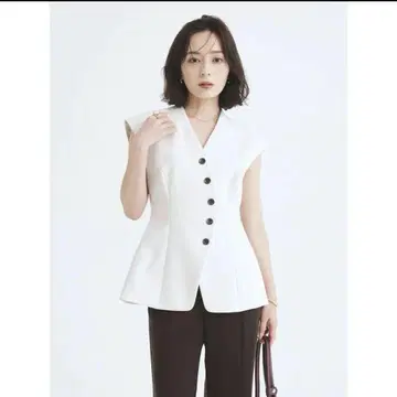 anuans 아이보리 커브 프론트 베스트