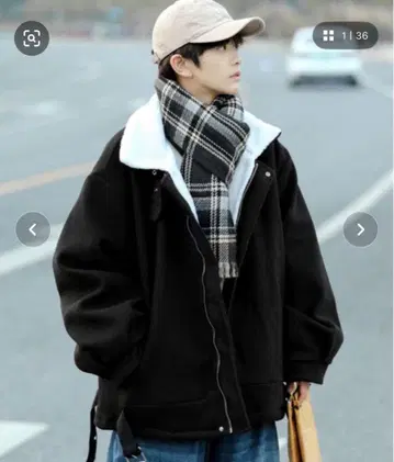 [ neos ] 빅 실루엣 보아 안감 벌룬 슬리브 코트 자켓