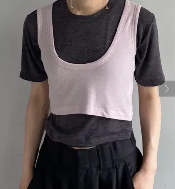 pasterip 파슬리 stretch tee & over tank set