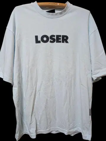 BLACK SAMPLE - LOSER 프린트 T셔츠 라이트 블루 XXL