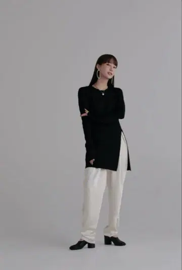 louren glitter side slit knit