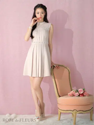 ROBE de FLEURS 비쥬 슬리브리스 드레스 스프링 트위드