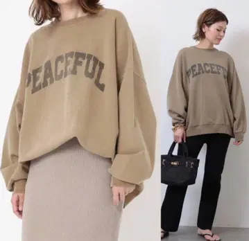 Deuxieme Classe PEACEFUL 로고 맨투맨
