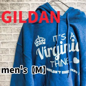 F1175 [ GILDAN ] 프론트 프린트 긴팔 후드티 [ M ] 블루