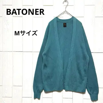 BATONER 바토너 리브 니트 가디건 터콰이즈 블루 M 사이즈