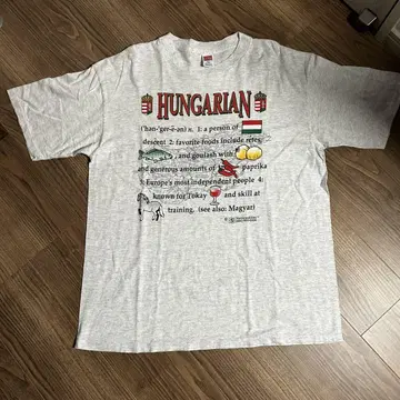 90년대 USA 제작 싱글 스티치 HUNGARIAN 문화 빈티지