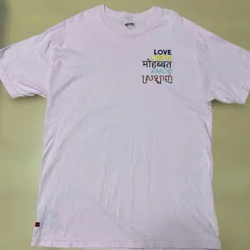 VANS VAULT TEE 핑크 티셔츠 L 사이즈 다국어 자수