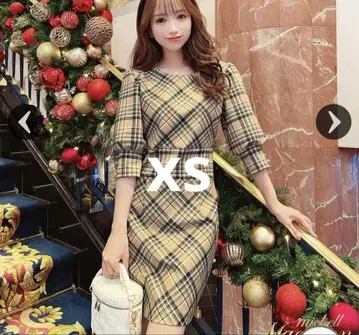 마카롱 원피스 마카롱 체크 원피스 xs