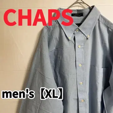 Y479 [ CHAPS ] 가슴 포켓 심플 긴팔 셔츠 [ XL ] 블루
