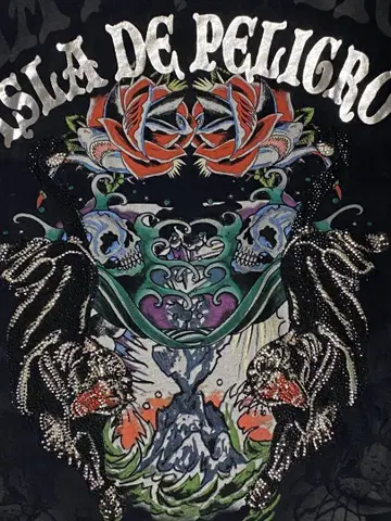 Ed Hardy 티셔츠 블랙 S 사이즈 ISLA DE PELIGRO 해골