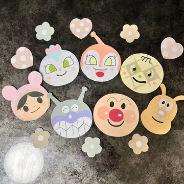 호빵맨 벽면 생일 파스텔 컬러