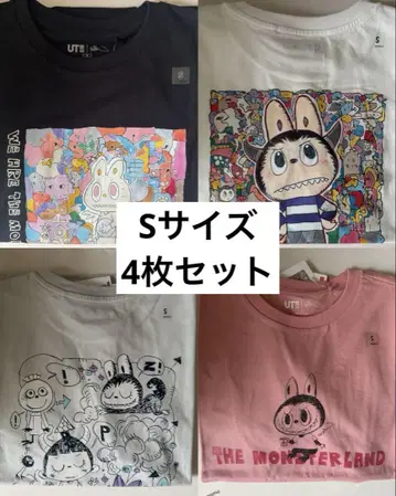 UNIQLO POPMART UT 라부부 유니클로 S 사이즈 4매 세트