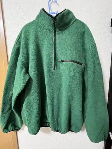 녹색 플리스 하프 지퍼 재킷