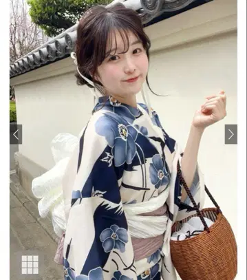GRL 유카타 네이비 베이지