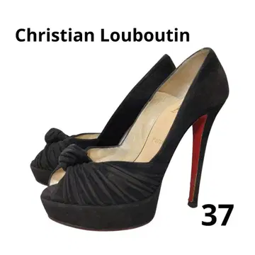 Christian Louboutin 스웨이드 오픈토 펌프스 37
