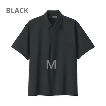 MENS MUJI 바람이 잘 통하는 반팔 포플린 피케 셔츠 M