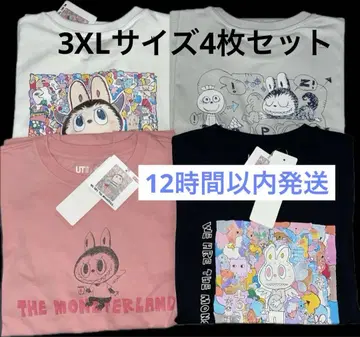 유니클로 더 몬스터즈 라부부 T셔츠 3XL 사이즈 4세트