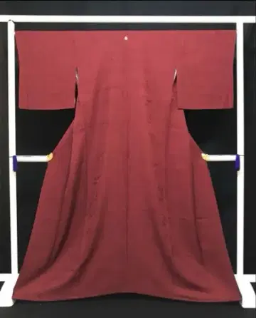 이중 기모노 이로무지 아카네색 순수 실크