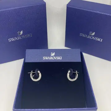 SWAROVSKI 실버 후프 귀걸이
