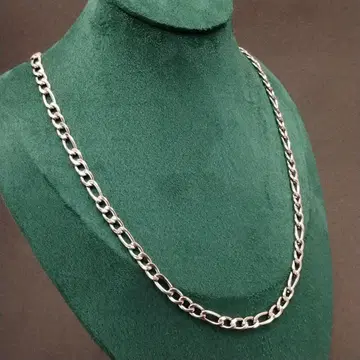 실버 체인 링크 롱 목걸이 6mm 74cm