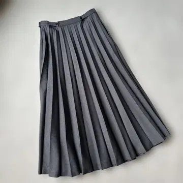 빔즈 보이 서지 아코디언 플리츠 스커트 프리 사이즈
