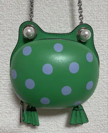 kate spade 코인 케이스 개구리 그린 도트 무늬
