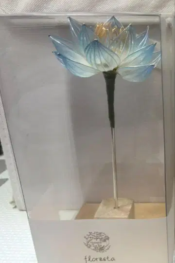 딥 아트 청련 블루 로터스 헤어콤 비녀 머리 장식 후로레스타