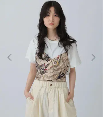 LEPSIM 스카프 뷔스티에풍 풀오버 화이트 새상품