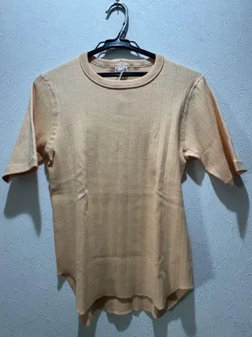 Healthknit beams 코튼 100% 5부 소매 T셔츠 오렌지