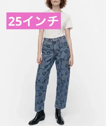 marimekko unikko 데님 Barrel jeans 유니꼬