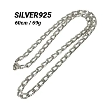 키헤이 7mm 폭 목걸이 WH 각인 실버925 60cm 59g
