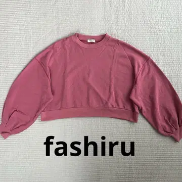 FASHIUR 맨투맨 크롭 빅 루즈 핑크