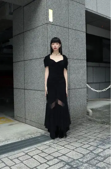 fetico RUFFLED-HEM VELOUR DRESS 사이즈 2