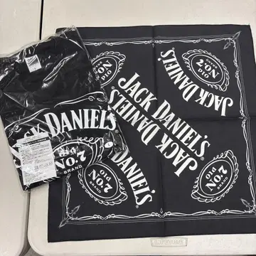 JACKDANIEL'S 잭 다니엘 반다나 & T셔츠 세트