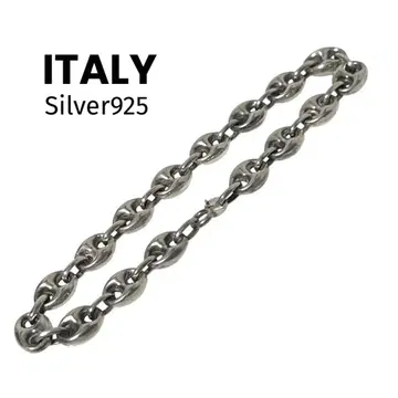 ITALY 돼지코 체인 팔찌 실버925 20cm 빈티지